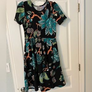 Black with flowers LuLaRoe size L dress.